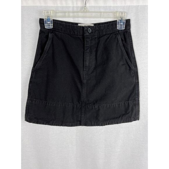 Everlane Skirt Canvas Stamp Mini Black Cotton Modern Minimalist Basic Capsule - Picture 1 of 5